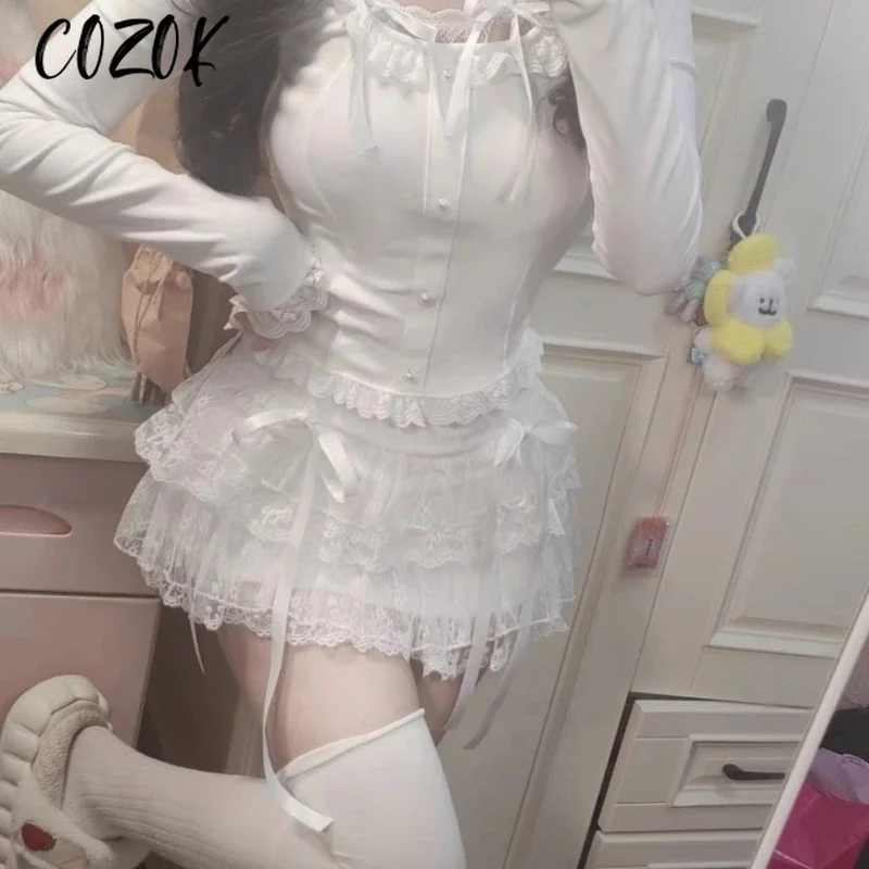 Cute Kawaii Girls White Lace Cake Skirt Women Faldas 2025 Spring and Summer New High Waist Mesh Tutu Skirt Female Fairy Skirts
Cute Kawaii Girls White Lace Cake Skirt Women Faldas 2025 Spring and Summer New High Waist Mesh Tutu Skirt Female Fairy Skirts