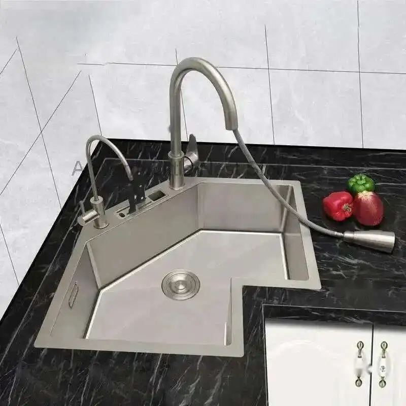 Nordic Small Apartment Special Washing Sink L-shaped Stainless Steel Corner Kitchen Sinks Large Single Sink Kitchen Accessories
Nordic Small Apartment Special Washing Sink L-shaped Stainless Steel Corner Kitchen Sinks Large Single Sink Kitchen Accessories
