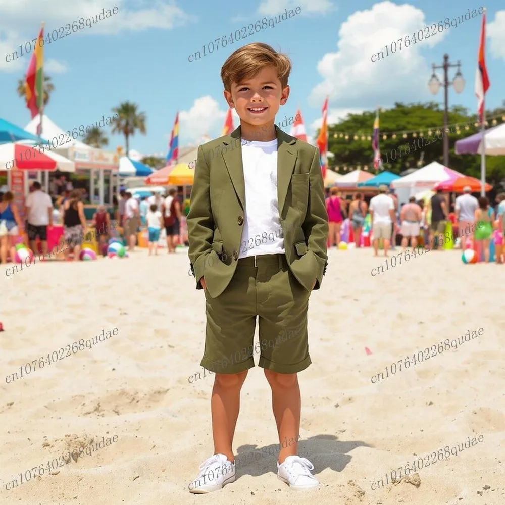 Blazer And Shorts Army Green Boy's Suit Formal Kids Tuxedo Toddler Children Clothes Boys Attire 2 Piece Jacket Pants 2-13 Years
Blazer And Shorts Army Green Boy's Suit Formal Kids Tuxedo Toddler Children Clothes Boys Attire 2 Piece Jacket Pants 2-13 Years