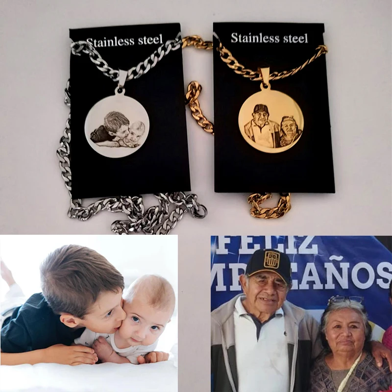 Custom 4mm Cuban Chain Necklace Personalized Laser Engraved Portrait Photo Couple Pendant Necklace Gift For Friend Family Pets
Custom 4mm Cuban Chain Necklace Personalized Laser Engraved Portrait Photo Couple Pendant Necklace Gift For Friend Family Pets