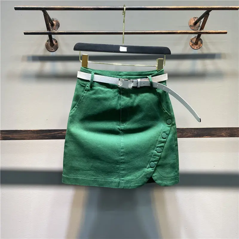 Summer New Green Split Denim Short Skirt Women's High Waist Casual Fashion Bag Hip One-step Skirt
Summer New Green Split Denim Short Skirt Women's High Waist Casual Fashion Bag Hip One-step Skirt