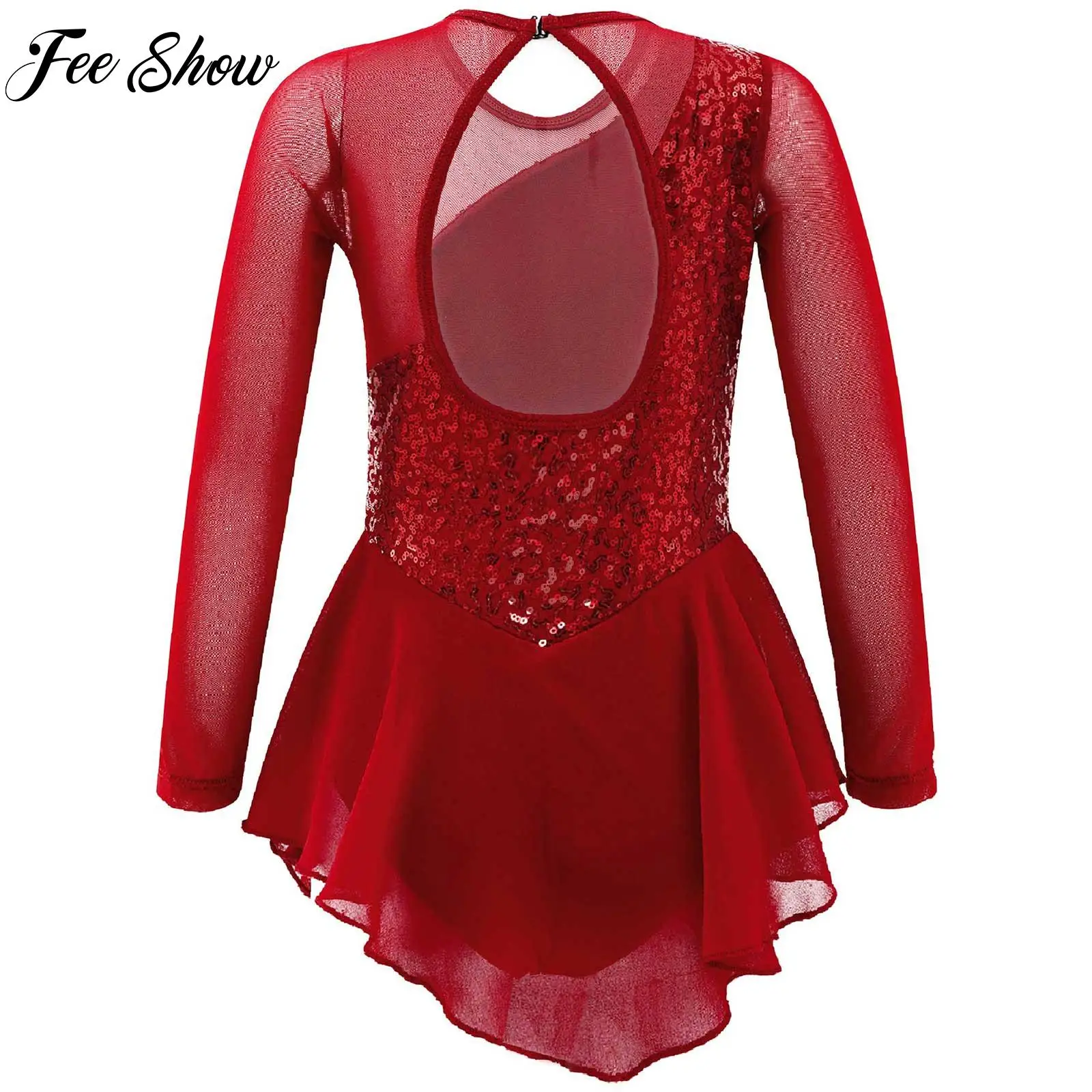 Kids Girl Long Sleeve Ballet Dance Dress Gymnastics Leotard Sequins Hollow Back Dress Ballet Figure Skating Performance Costumes
Kids Girl Long Sleeve Ballet Dance Dress Gymnastics Leotard Sequins Hollow Back Dress Ballet Figure Skating Performance Costumes