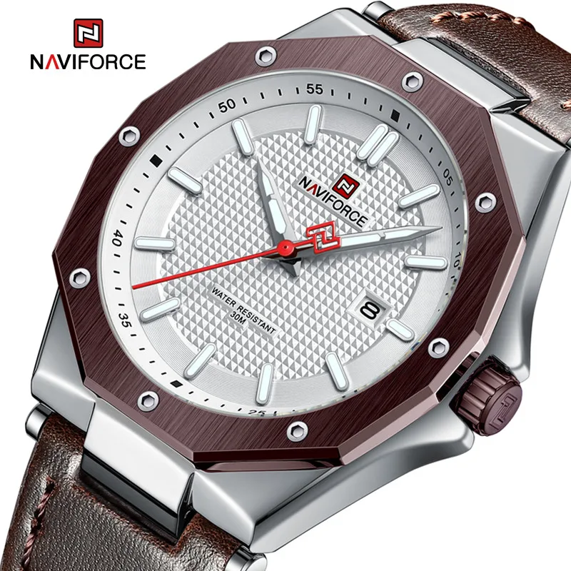NAVIFORCE Brand Men's Fashion Watches Male Business Leather Strap Waterproof Quartz Calendar Luminous Clock Relogio Masculino
NAVIFORCE Brand Men's Fashion Watches Male Business Leather Strap Waterproof Quartz Calendar Luminous Clock Relogio Masculino