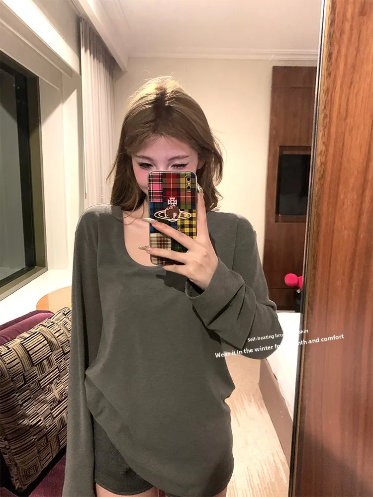 Loose Casual Long Sve Fce Women's T-irt FuunJ Design Base Layer Top Spring Autumn Season round Ne Sweatirt
Loose Casual Long Sve Fce Women's T-irt FuunJ Design Base Layer Top Spring Autumn Season round Ne Sweatirt