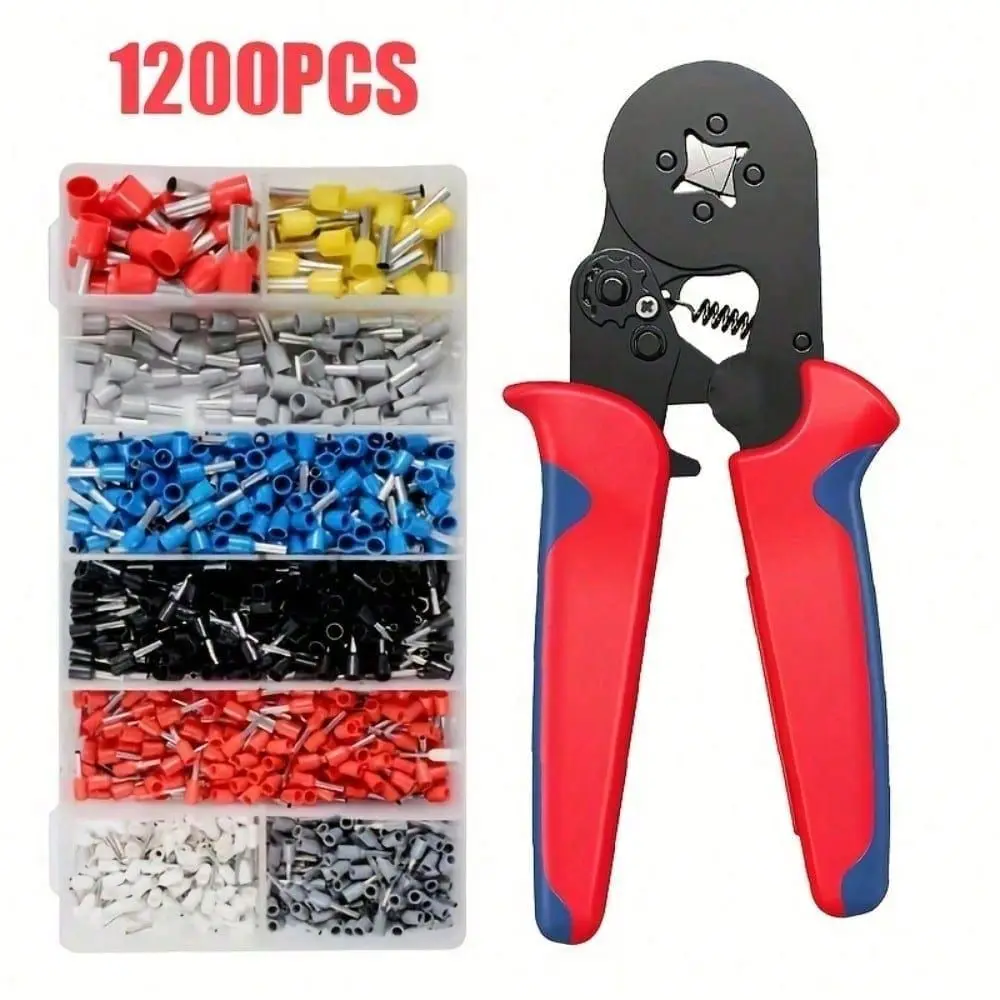 Pliers Ferrule Crimping Tool With 1200PCS 0.2510mm2 Terminals Set For Ferrule AWG 237 Wire End Ferrule Connectors Can Be Used F
Pliers Ferrule Crimping Tool With 1200PCS 0.2510mm2 Terminals Set For Ferrule AWG 237 Wire End Ferrule Connectors Can Be Used F