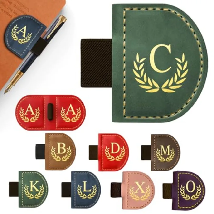 Personalized Leather Magnetic Bookmark with Pen Holder, Custom Bygone Mark Bookmark with Pen Holder, Custom Bookmarks with 26 L
Personalized Leather Magnetic Bookmark with Pen Holder, Custom Bygone Mark Bookmark with Pen Holder, Custom Bookmarks with 26 L