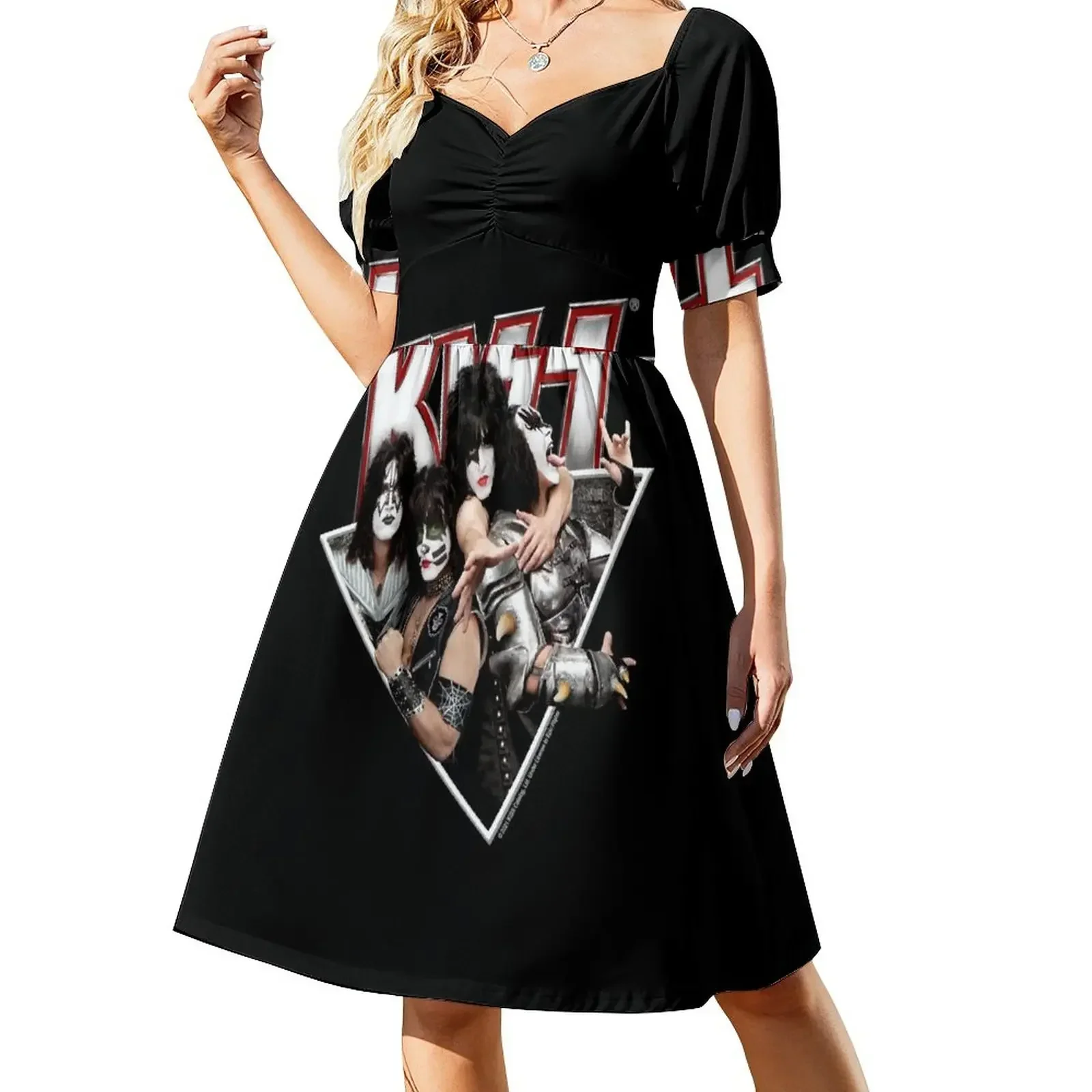KISS The Band - Members Metal Triangle Red Contour Short-Sleeved Dress womans clothing party dresses women Dress
KISS The Band - Members Metal Triangle Red Contour Short-Sleeved Dress womans clothing party dresses women Dress