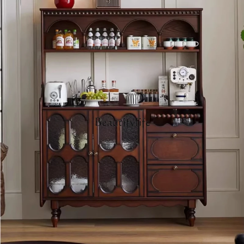 Medieval style new solid wood dining side cabinet American simple retro wall integrated storage living room locker
Medieval style new solid wood dining side cabinet American simple retro wall integrated storage living room locker