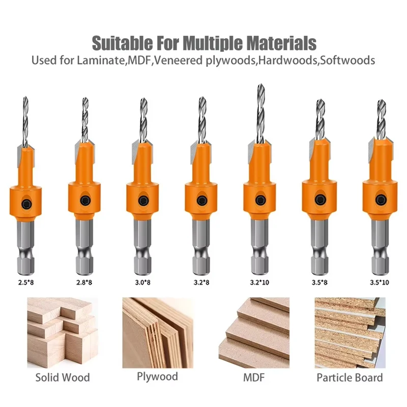 A43F-7 шт. сверло с шестигранным хвостовиком и потайной головкой для деревообработки, двустороннее сверление с потайной головкой для винтового отверстия
A43F-7 шт. сверло с шестигранным хвостовиком и потайной головкой для деревообработки, двустороннее сверление с потайной головкой для винтового отверстия