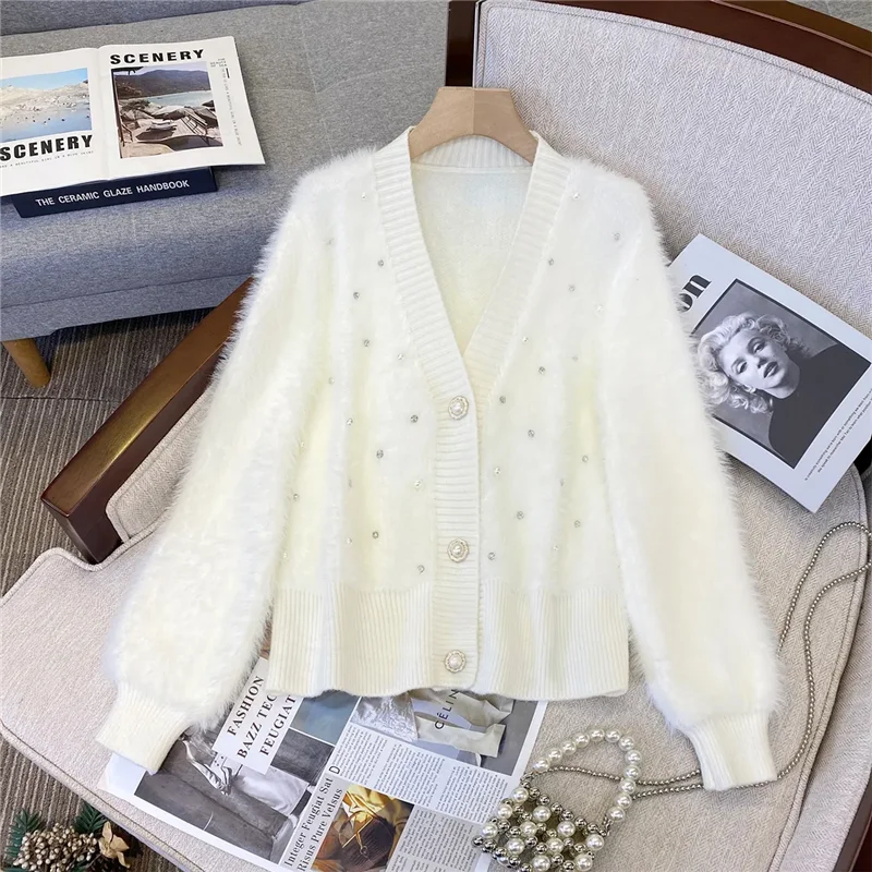 Autumn Winter Women's Lmitation Mink Velvet Sweater Knitwear Fashion Loose Casual Cardigan Button Outerwear Female
Autumn Winter Women's Lmitation Mink Velvet Sweater Knitwear Fashion Loose Casual Cardigan Button Outerwear Female
