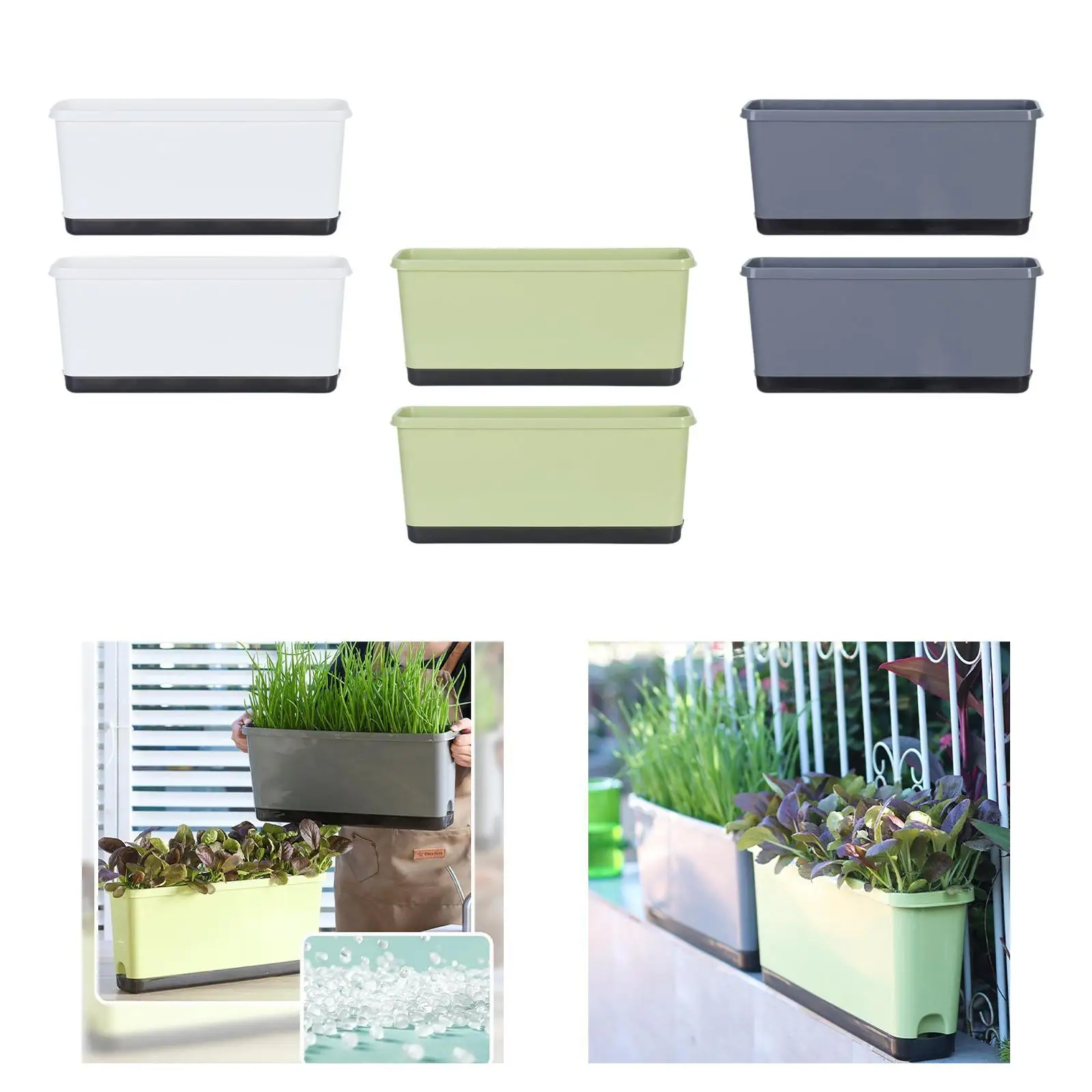 2 Pieces Window Box Planter Flower Pot Versatile with Drainage Holes Accessory Self Watering Plant Pot for Patio Yard Sturdy
2 Pieces Window Box Planter Flower Pot Versatile with Drainage Holes Accessory Self Watering Plant Pot for Patio Yard Sturdy