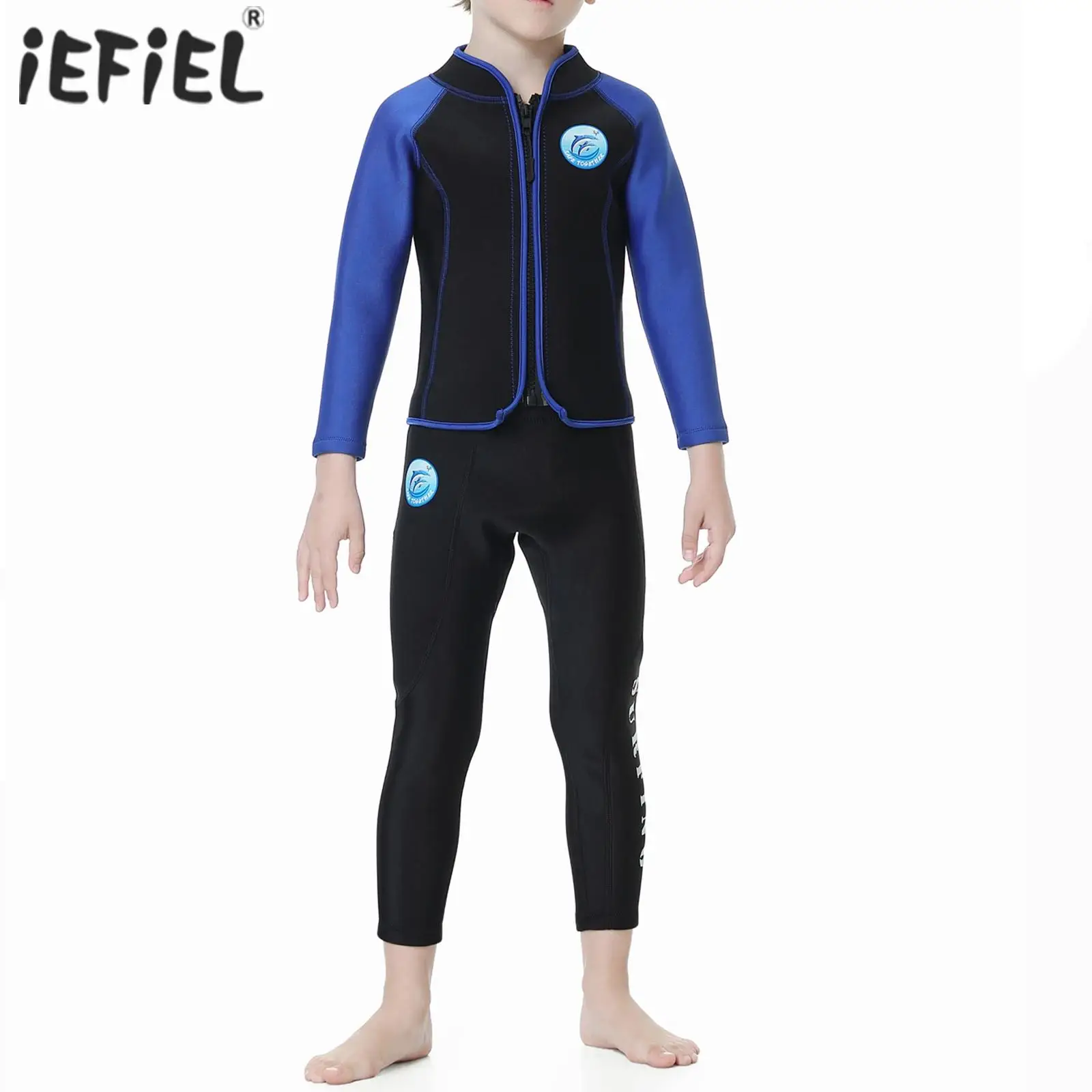 Kids Boys Girls 2-Piece 2.5mm Neoprene Wetsuit Thermal Protection Swimsuit Diving Suit Long Sleeve Zipper Jacket With Pants Suit
Kids Boys Girls 2-Piece 2.5mm Neoprene Wetsuit Thermal Protection Swimsuit Diving Suit Long Sleeve Zipper Jacket With Pants Suit