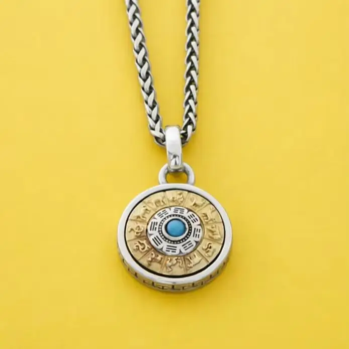 Ethnic Style Qiankun Eight Trigrams Pendant Nine Palace Eight Trigrams Silver Necklace Twelve Zodiac 925 Sterling Silver Pendant
Ethnic Style Qiankun Eight Trigrams Pendant Nine Palace Eight Trigrams Silver Necklace Twelve Zodiac 925 Sterling Silver Pendant