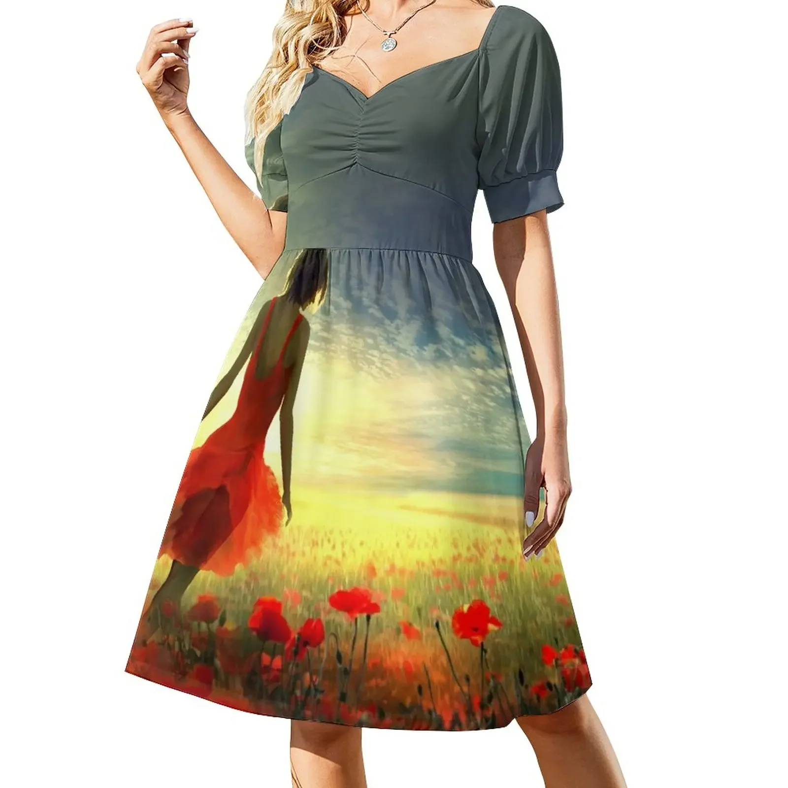 Floating Fields Short-Sleeved Dress Long dresses Long dress woman dresses women summer 2025
Floating Fields Short-Sleeved Dress Long dresses Long dress woman dresses women summer 2025