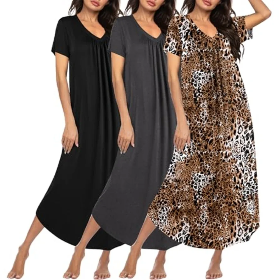 Ekouaer 3 Pack Long Nightgowns for Women Plus Size House Dress Short Sleeve Night Gown V Neck Casual Nightshirt M-5XL
Ekouaer 3 Pack Long Nightgowns for Women Plus Size House Dress Short Sleeve Night Gown V Neck Casual Nightshirt M-5XL