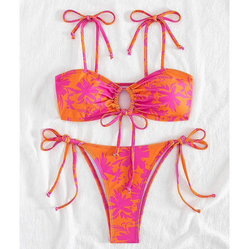 Сексуальное бикини с цветочным узором, женский купальник на шнурке, ажурный купальный костюм на шнуровке, разделенное бикини, новинка 2025, пляжная одежда из двух предметов 
Сексуальное бикини с цветочным узором, женский купальник на шнурке, ажурный купальный костюм на шнуровке, разделенное бикини, новинка 2025, пляжная одежда из двух предметов