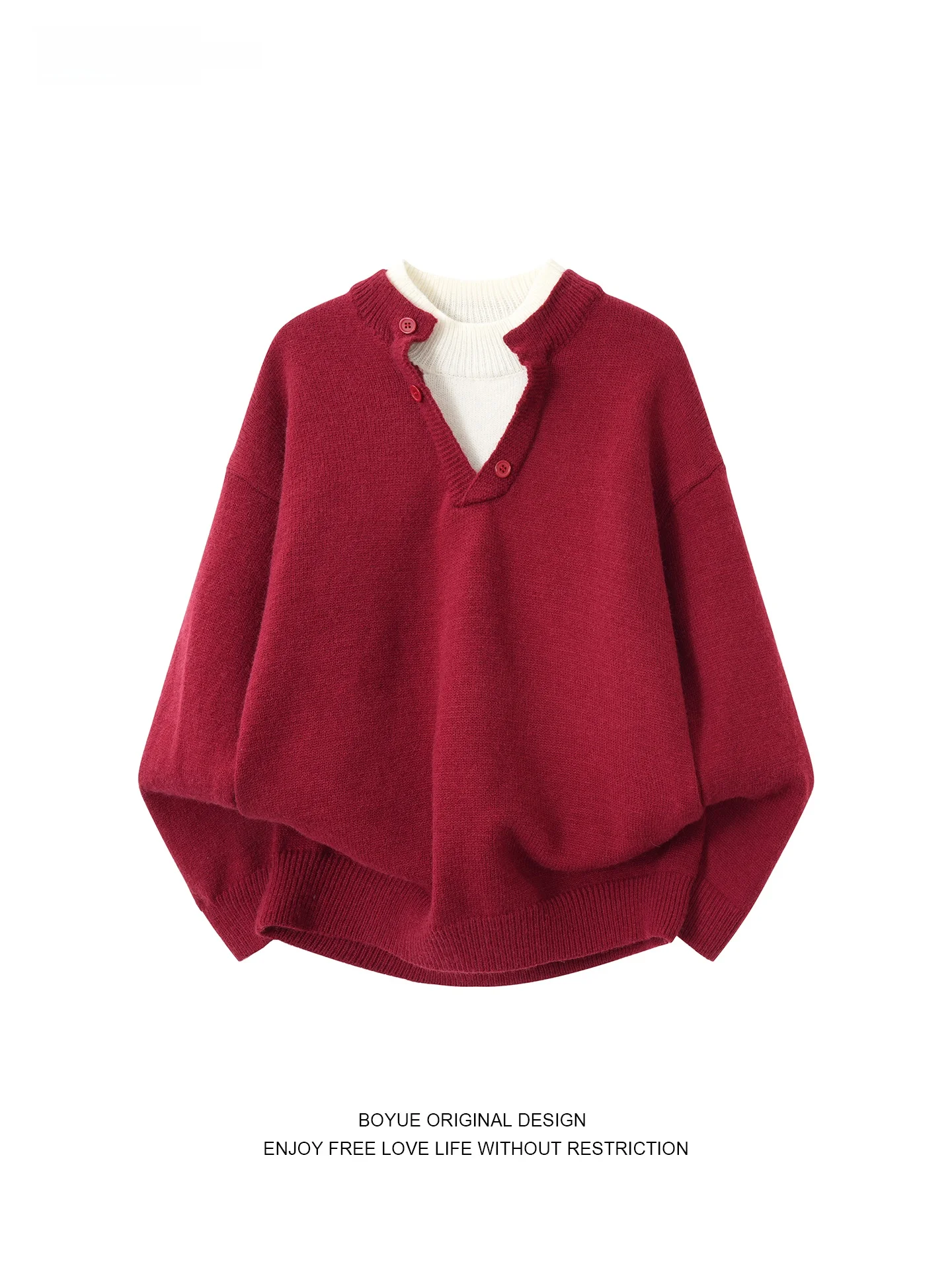 Мужской вязаный свитер Boyue: осенне-зимний, мягкий, повседневный, с эффектом двухслойности, в стиле колор-блок, красный, к Новому году
Мужской вязаный свитер Boyue: осенне-зимний, мягкий, повседневный, с эффектом двухслойности, в стиле колор-блок, красный, к Новому году