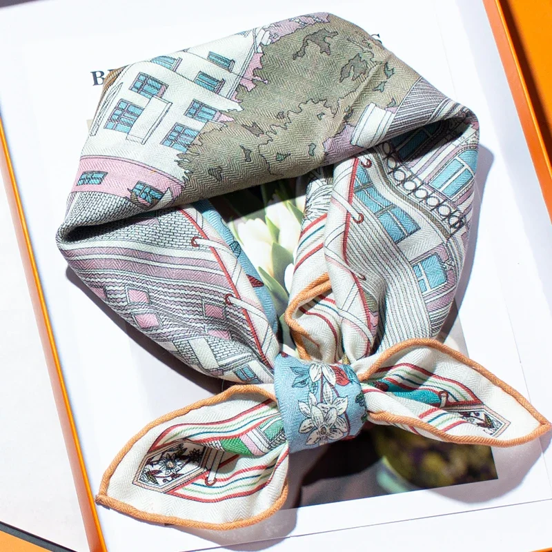 Luxury 30% Silk 70% Wool Scarf Retro Floral Building Art Print Women's Square Scarf Herringbone Texture Warm Shawl
Luxury 30% Silk 70% Wool Scarf Retro Floral Building Art Print Women's Square Scarf Herringbone Texture Warm Shawl