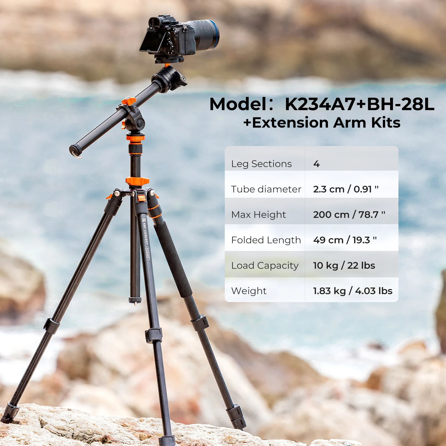 K&F Concept 78 inch DSLR Camera Tripod 22lbs/10kg Load Capacity Magnesium Alloy Rotatable MultiAngle Center Column Camera Tripod
K&F Concept 78 inch DSLR Camera Tripod 22lbs/10kg Load Capacity Magnesium Alloy Rotatable MultiAngle Center Column Camera Tripod