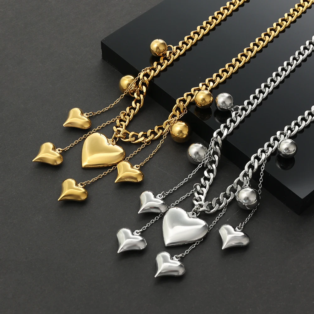 JOVO LOVE Large Round Heart Pendant Necklace Stainless Steel Tassel Charms Textured Thick Chain For Women Waterproof Jewelry New
JOVO LOVE Large Round Heart Pendant Necklace Stainless Steel Tassel Charms Textured Thick Chain For Women Waterproof Jewelry New