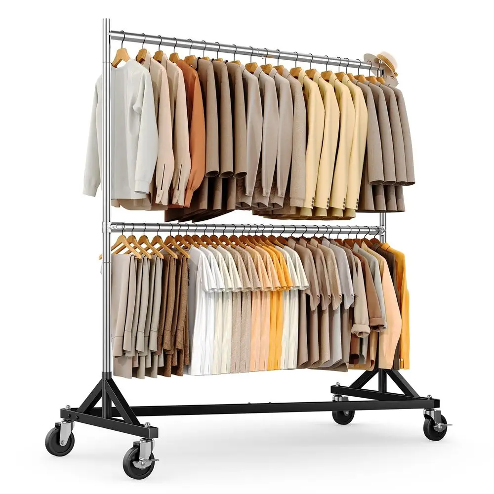 Z Rack for Clothing Heavy Duty Clothes Rack Hold 550 LBS Commercial Garment Rack with Wheels Rolling Portable Z Base for Bedroo
Z Rack for Clothing Heavy Duty Clothes Rack Hold 550 LBS Commercial Garment Rack with Wheels Rolling Portable Z Base for Bedroo