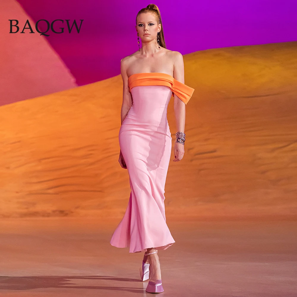 Women's Fashion Sexy Strapless Off Shoulder Color Block Pink Bandage Dress Celebrity Elegant Evening Club Party Long Dresses
Women's Fashion Sexy Strapless Off Shoulder Color Block Pink Bandage Dress Celebrity Elegant Evening Club Party Long Dresses