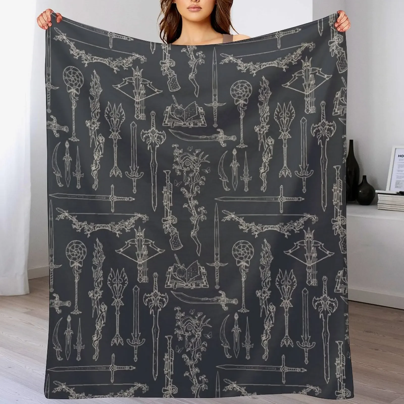 Fantasy weapons Throw Blanket Soft Solid Color Blanket for Couch Bed
Fantasy weapons Throw Blanket Soft Solid Color Blanket for Couch Bed