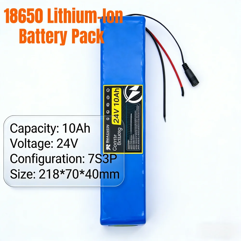 18650 Lithium-Ion Battery Pack 24V 10000mAh 7S3P with BMS Suitable for Modified Bike scooter Vehicle tool
18650 Lithium-Ion Battery Pack 24V 10000mAh 7S3P with BMS Suitable for Modified Bike scooter Vehicle tool