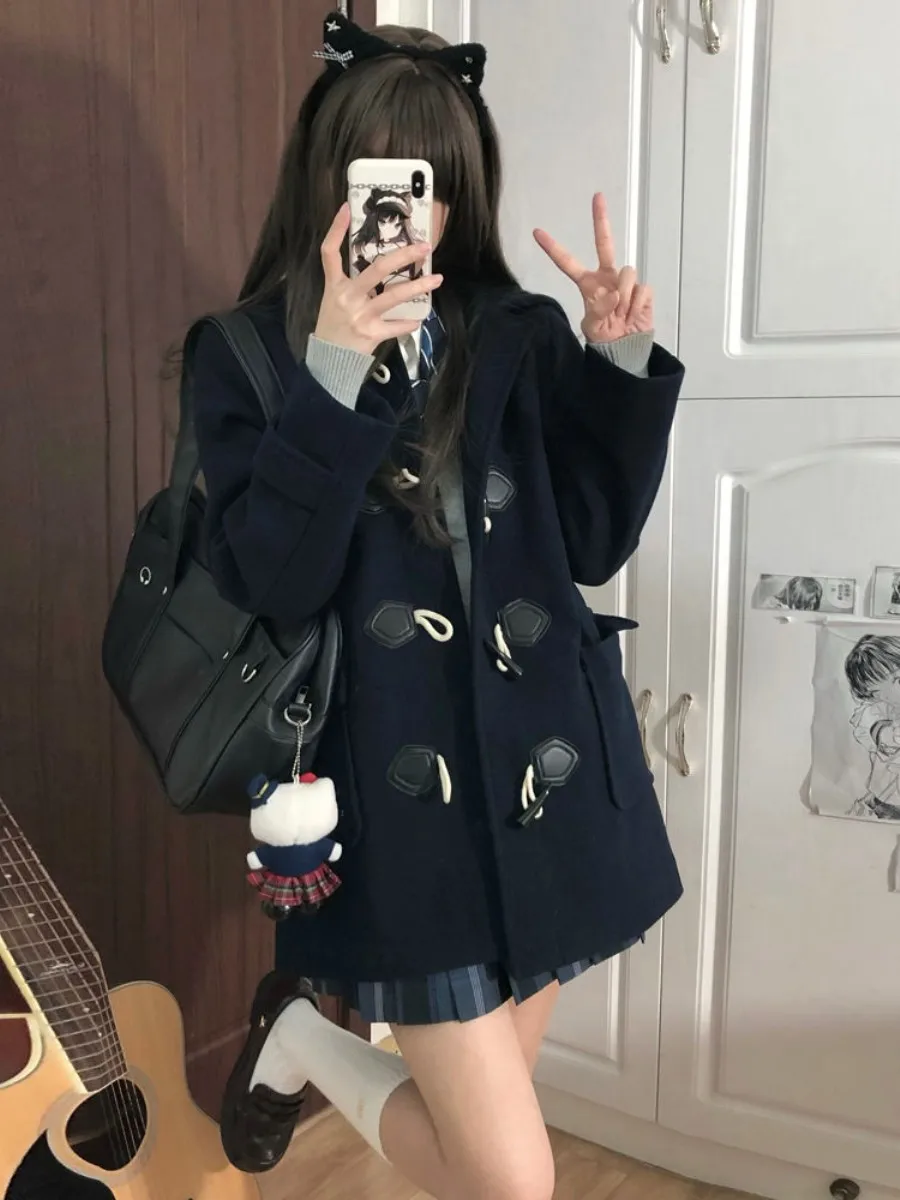 Woolen Coat Short Style Women's Jacket with Button Design Multiple Pieces Set Winter Fashion College Style JK Uniform
Woolen Coat Short Style Women's Jacket with Button Design Multiple Pieces Set Winter Fashion College Style JK Uniform