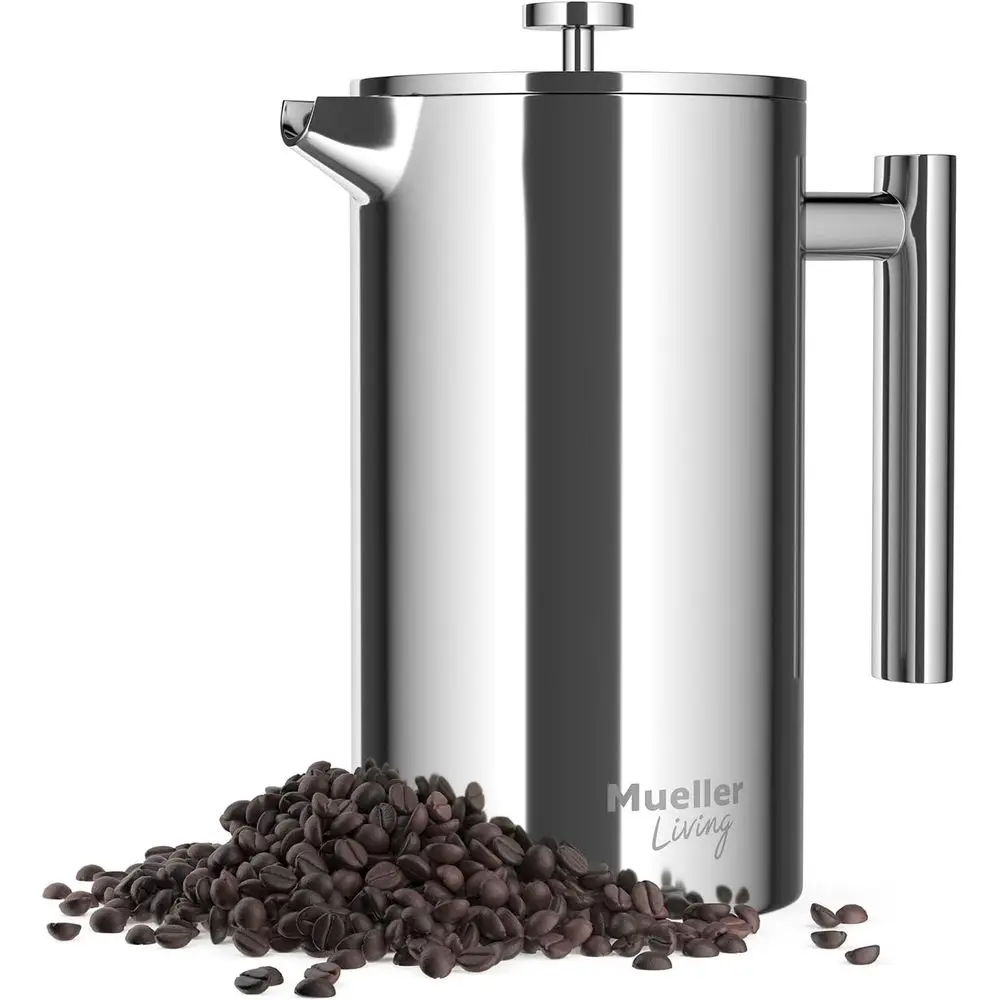 Double-Insulated Stainless Steel French Press Coffee Maker, 34oz, Heat Resistant, Rust-Free, Dishwasher Safe
Double-Insulated Stainless Steel French Press Coffee Maker, 34oz, Heat Resistant, Rust-Free, Dishwasher Safe