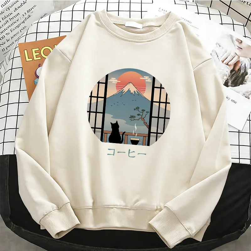 Japanese Style with Mountain Cat Flower Design Womens Solid Hoodies Warm Fleece Sweatshirt O-Neck Pullover Casual Clothes
Japanese Style with Mountain Cat Flower Design Womens Solid Hoodies Warm Fleece Sweatshirt O-Neck Pullover Casual Clothes