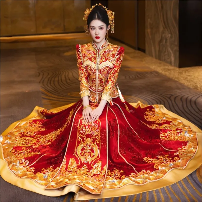 Heavy Industry's new wedding dress Chinese-style toasting and for women
Heavy Industry's new wedding dress Chinese-style toasting and for women