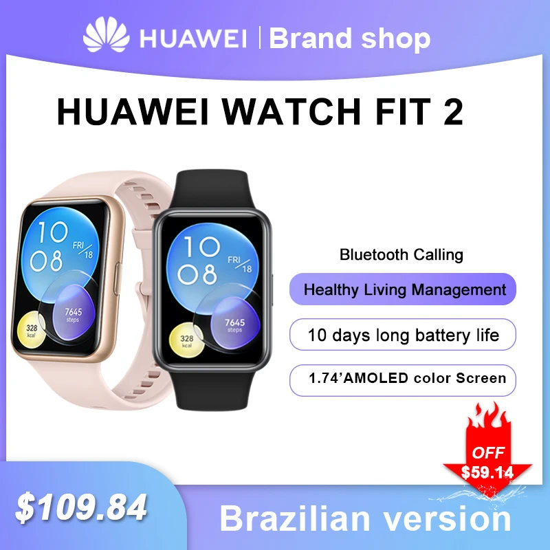 New Arrive,HUAWEI Watch FIT 2 Smartwatch, 1.74 inch AMOLED Display, Bluetooth calling,Speaker Supported Brazilian version
New Arrive,HUAWEI Watch FIT 2 Smartwatch, 1.74 inch AMOLED Display, Bluetooth calling,Speaker Supported Brazilian version