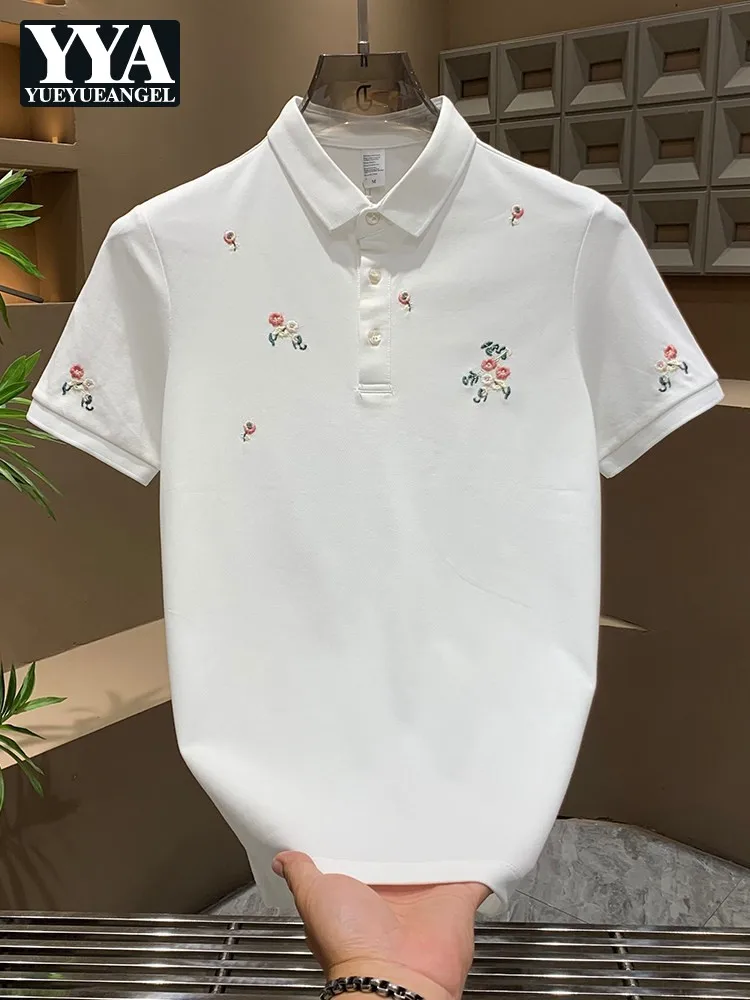 Summer Business Casual Office Men Short Sleeve T Shirt Turndown Collar Embroidery Slim Fit Pullover Tees Tops Fashion T Shirts
Summer Business Casual Office Men Short Sleeve T Shirt Turndown Collar Embroidery Slim Fit Pullover Tees Tops Fashion T Shirts