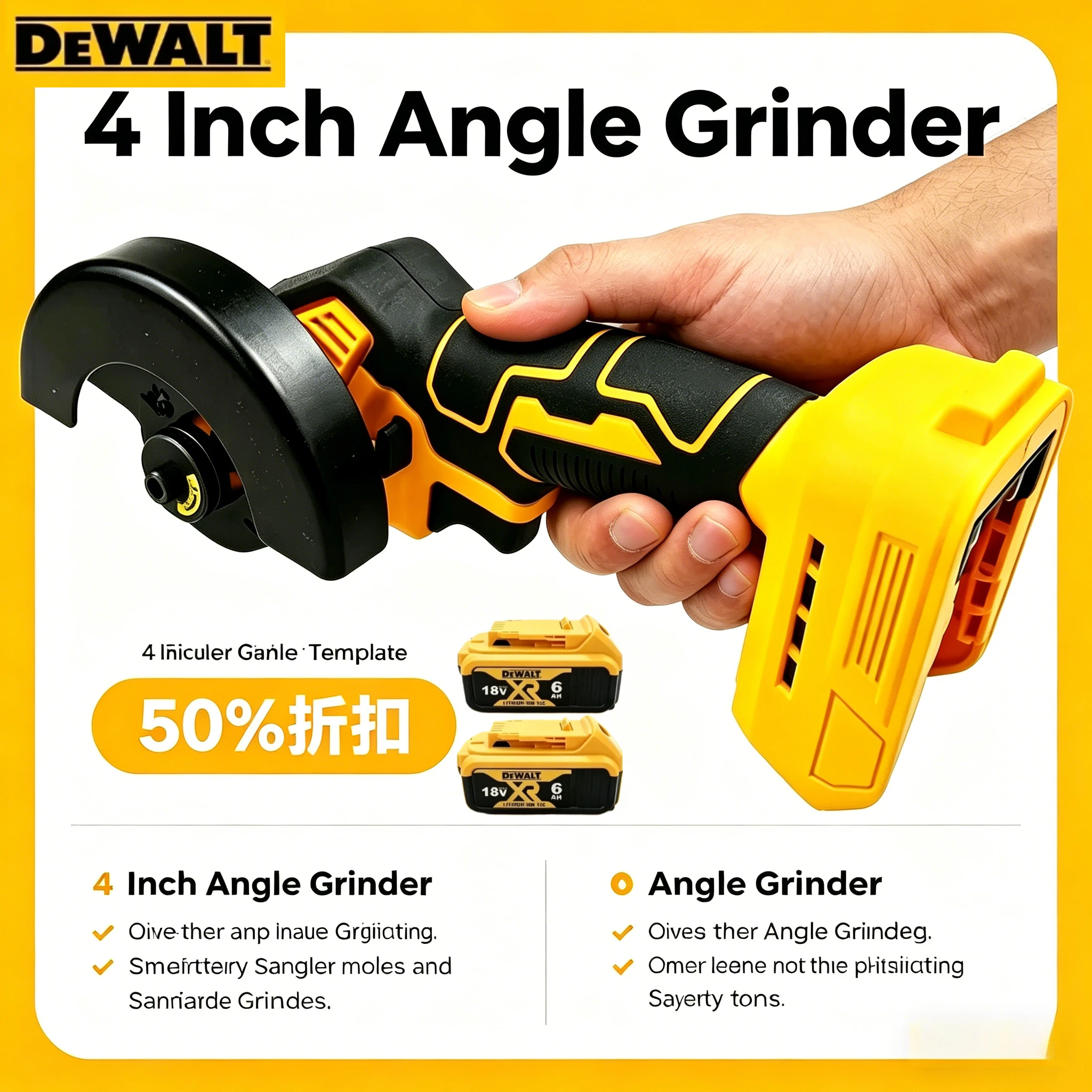 DEWALT 4 Inch Cordless Cutting Saw Brushless CUT OFF Tool Grinding Machine Grinder Angle Grinder For 20V Battery Power Tools
DEWALT 4 Inch Cordless Cutting Saw Brushless CUT OFF Tool Grinding Machine Grinder Angle Grinder For 20V Battery Power Tools