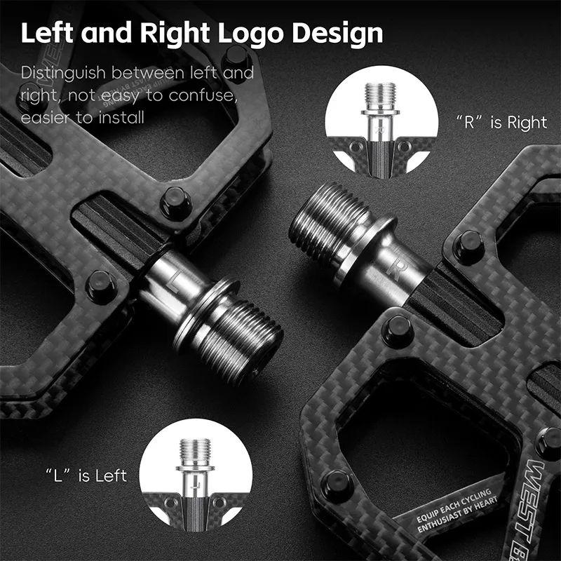 WEST BIKING Mountain Bike Ultra Light Carbon Fiber 3-Bearing Pedal Anti Slip T700 Carbon Fiber Pedal Bicycle Lightweight Pedal
WEST BIKING Mountain Bike Ultra Light Carbon Fiber 3-Bearing Pedal Anti Slip T700 Carbon Fiber Pedal Bicycle Lightweight Pedal