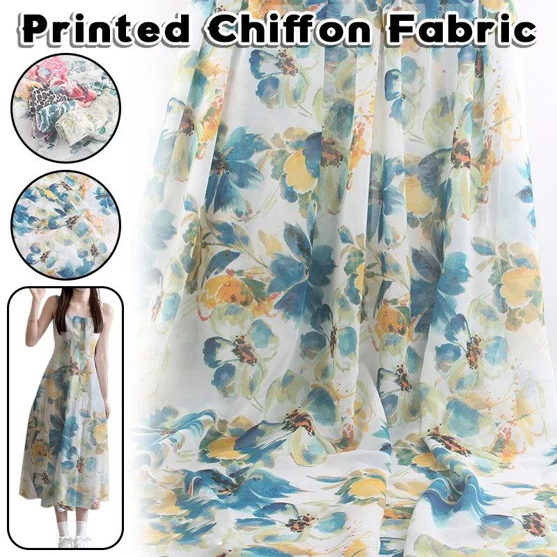 1x1.5m Retro Ink Style Large Flower Print Chiffon Fabric DIY Dress Chiffon Shirt Skirts Sewing Needlework Cloth Drape Fabric
1x1.5m Retro Ink Style Large Flower Print Chiffon Fabric DIY Dress Chiffon Shirt Skirts Sewing Needlework Cloth Drape Fabric