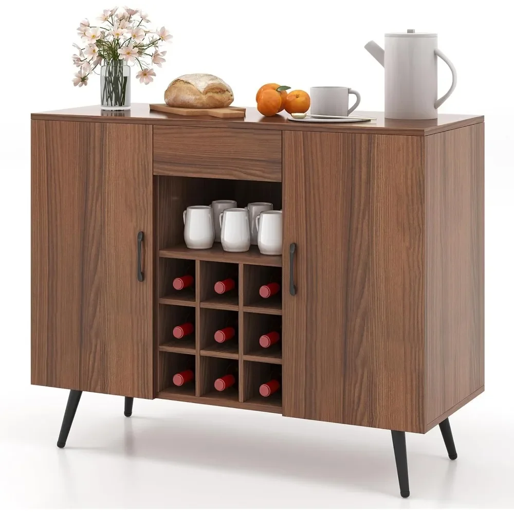 Bar Cabinet with Storage, Farmhouse Wood Buffet Sideboard, 9-Bottle Wine Rack, Drawer, Adjustable Shelves, Wine Cabinet
Bar Cabinet with Storage, Farmhouse Wood Buffet Sideboard, 9-Bottle Wine Rack, Drawer, Adjustable Shelves, Wine Cabinet