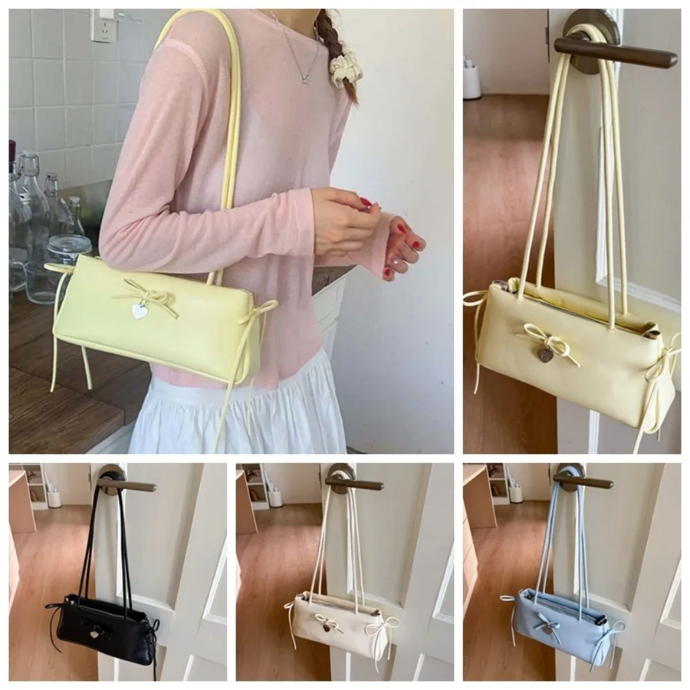 Sweet French Stick Handbag Anti-splash Water Bow Decoration Solid Color Underarm Bags Korean Style Large Capacity
Sweet French Stick Handbag Anti-splash Water Bow Decoration Solid Color Underarm Bags Korean Style Large Capacity