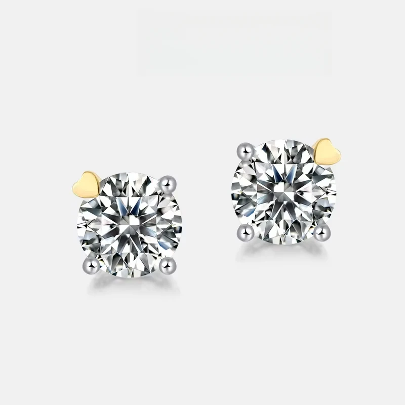 Round Moissanite Earrings S925 Silver Plated 18K Gold PT950 Platinum Love Claw Earrings
Round Moissanite Earrings S925 Silver Plated 18K Gold PT950 Platinum Love Claw Earrings