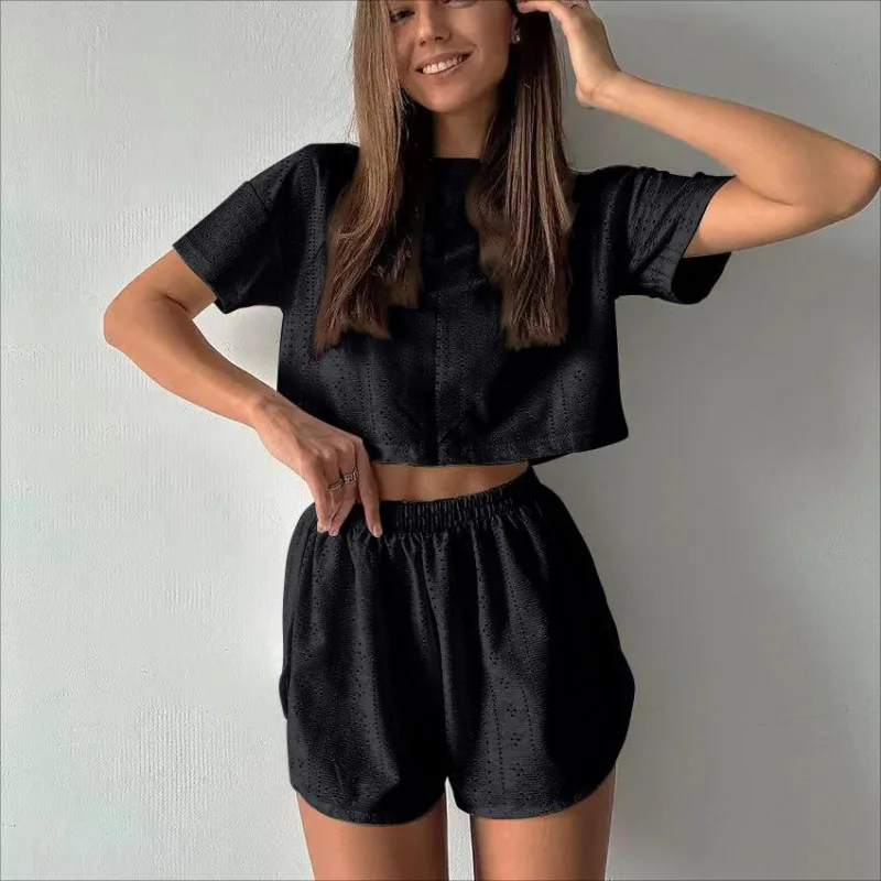 Women Pajamas Set Women's Short Sleeve Shorts Jacquard Print Summer Fashion Two-piece Pajamas Homewear Set Loungewear for Women
Women Pajamas Set Women's Short Sleeve Shorts Jacquard Print Summer Fashion Two-piece Pajamas Homewear Set Loungewear for Women