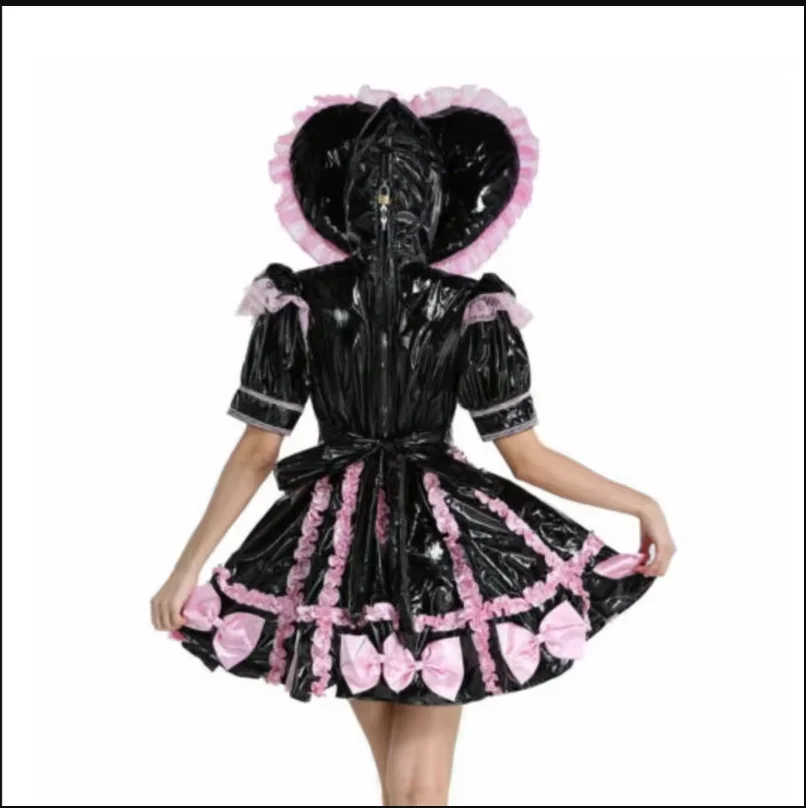 Fashion Adult Giant Baby Sexy Girl Black PVC Lockable Dress Pink Satin Bowtie Lace Sissy Role Play Makeup Ball Customization
Fashion Adult Giant Baby Sexy Girl Black PVC Lockable Dress Pink Satin Bowtie Lace Sissy Role Play Makeup Ball Customization