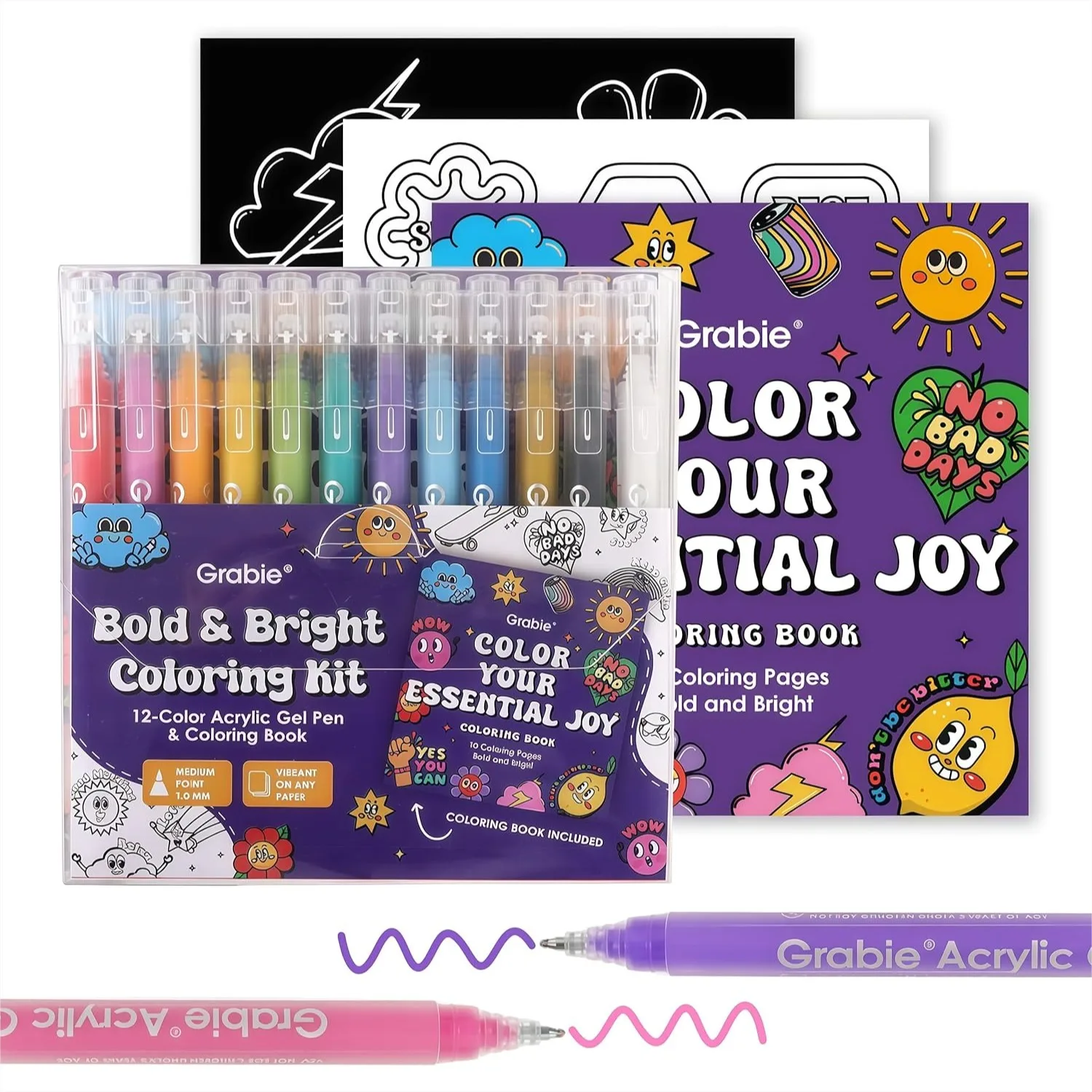 Acrylic Gel Pens Set With Coloring Book 1.0mm Medium Tip Opaque Gel Pens For Adult Coloring Books Drawing Journaling Planner Art Supplies Gift Set Of 12 Essential Colors
Acrylic Gel Pens Set With Coloring Book 1.0mm Medium Tip Opaque Gel Pens For Adult Coloring Books Drawing Journaling Planner Art Supplies Gift Set Of 12 Essential Colors