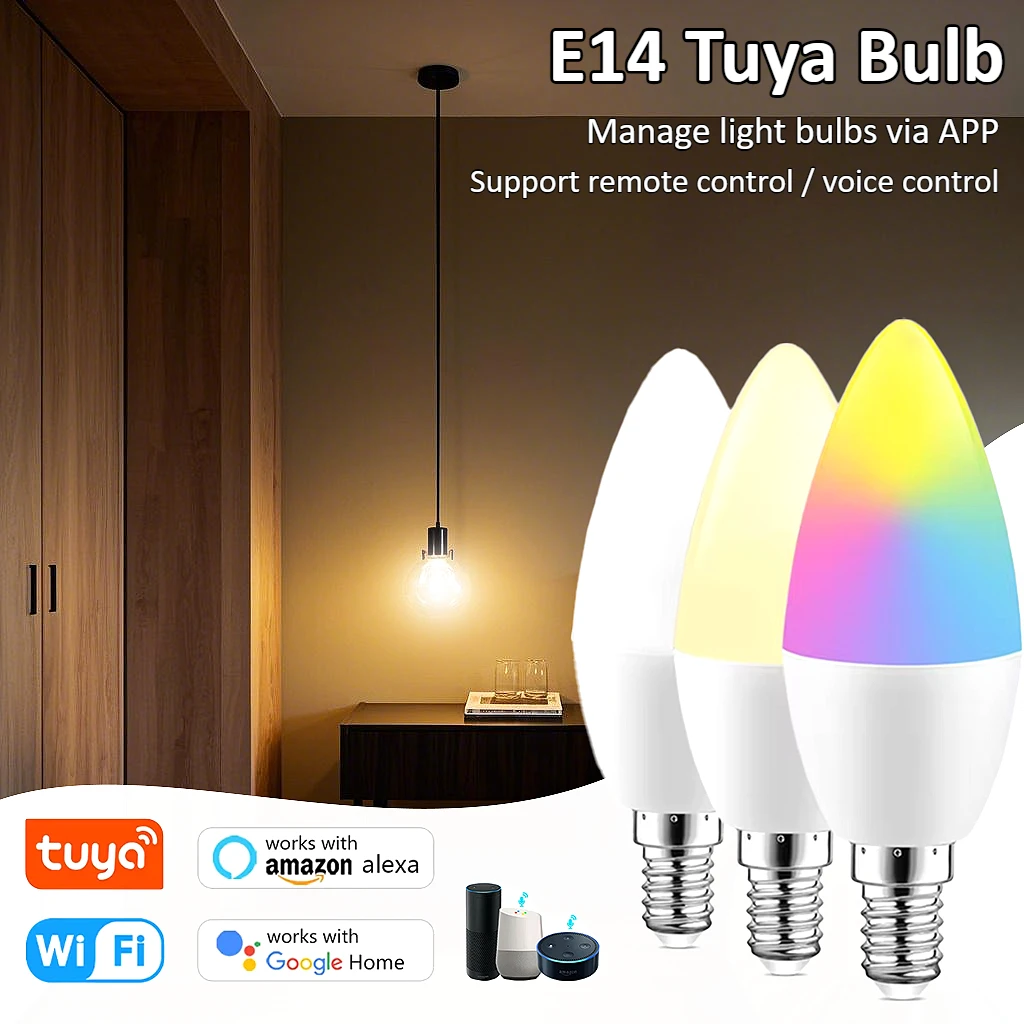 Tuya E14 Wi-Fi Умная лампочка 220 В 5 Вт 7 Вт 9 Вт Форма свечи Регулировка яркости Поддержка голосового управления Светодиодная лампа для спальни
Tuya E14 Wi-Fi Умная лампочка 220 В 5 Вт 7 Вт 9 Вт Форма свечи Регулировка яркости Поддержка голосового управления Светодиодная лампа для спальни