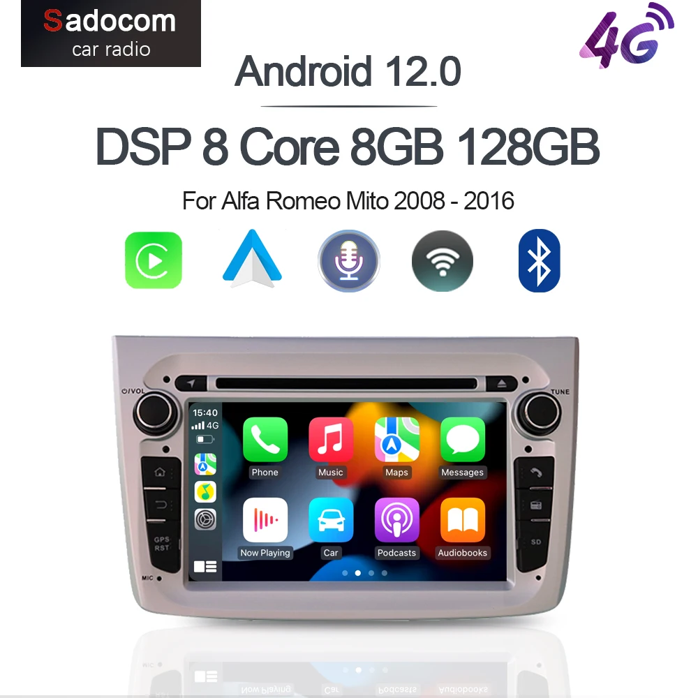 CarPlay 1 din IPS Автомобильный DVD Android 12,0 8 Core 8GB RAM + 68GB ROM Автомобильный DVD плеер для Alfa Romeo Mito 2008- 2016 автомобильное радио ГЛОНАСС
CarPlay 1 din IPS Автомобильный DVD Android 12,0 8 Core 8GB RAM + 68GB ROM Автомобильный DVD плеер для Alfa Romeo Mito 2008- 2016 автомобильное радио ГЛОНАСС