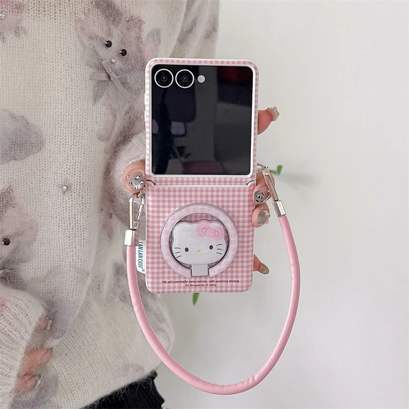 Cute Pink Plaid Pattern Magnetic Phone Case For Samsung Galaxy Z Flip 7 6 5 ZFlip6 ZFlip5 Cover with Hellokitty Stand Hand Strap
Cute Pink Plaid Pattern Magnetic Phone Case For Samsung Galaxy Z Flip 7 6 5 ZFlip6 ZFlip5 Cover with Hellokitty Stand Hand Strap