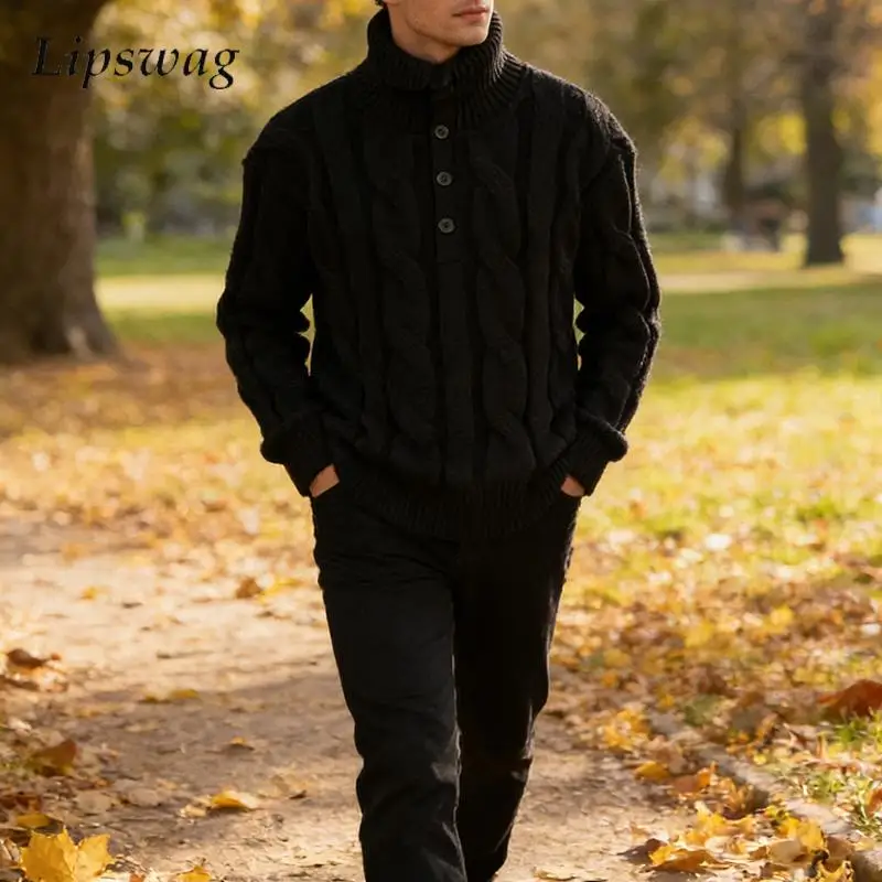 Модный однобортный свитер с воротником-стойкой, мужские винтажные текстурированные однотонные вязаные кардиганы, мужские зимние повседневные вязаные свитера
Модный однобортный свитер с воротником-стойкой, мужские винтажные текстурированные однотонные вязаные кардиганы, мужские зимние повседневные вязаные свитера