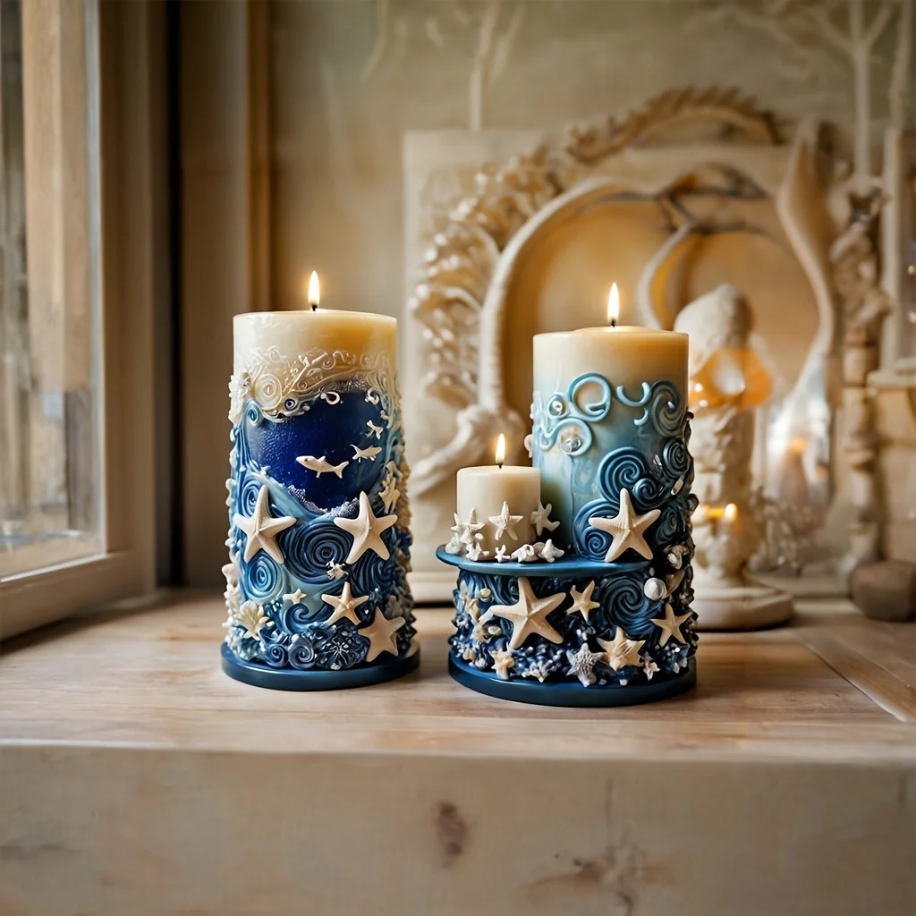 1pc Silicone Candle Molds, for Candle Making, Creative Ocean Themed Candle Mold, 3D Cylinder Candle Mold, Silicone Mold for Soy
1pc Silicone Candle Molds, for Candle Making, Creative Ocean Themed Candle Mold, 3D Cylinder Candle Mold, Silicone Mold for Soy