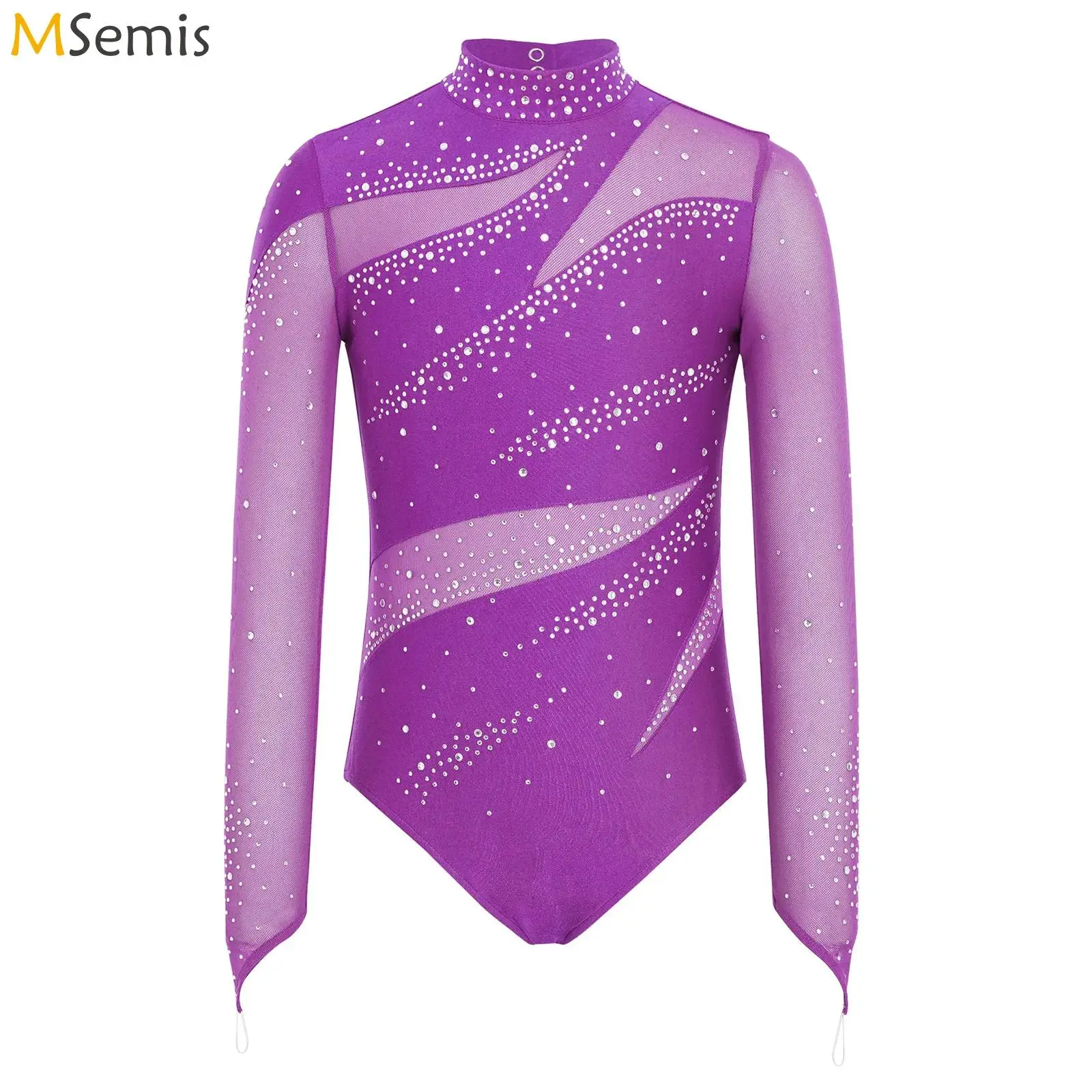 Kids Girls Glittery Rhinestones Gymnastics Artistic Figure Skating Dance Leotard Costume Long Sleeve Cutout Back Mesh Bodysuit
Kids Girls Glittery Rhinestones Gymnastics Artistic Figure Skating Dance Leotard Costume Long Sleeve Cutout Back Mesh Bodysuit