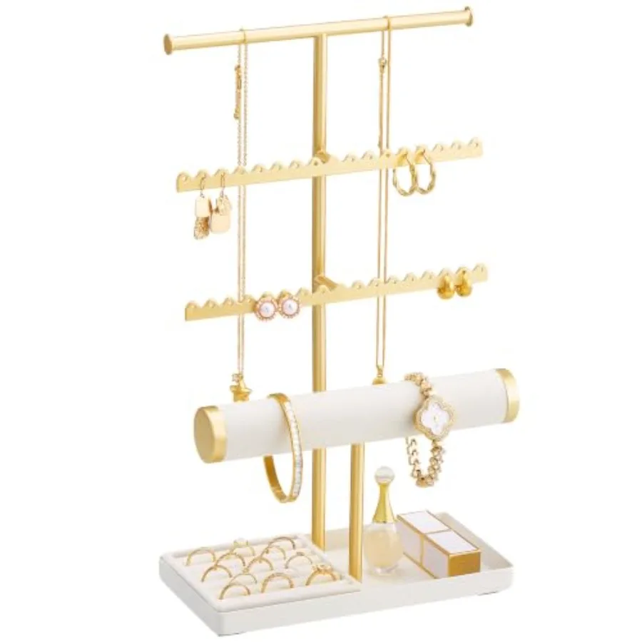 Jewelry Organizer Stand, Necklace Bracelet Holder -Gold Space-Saving Jewelry Display Storage Rack on Vanity Dresser for organiz
Jewelry Organizer Stand, Necklace Bracelet Holder -Gold Space-Saving Jewelry Display Storage Rack on Vanity Dresser for organiz